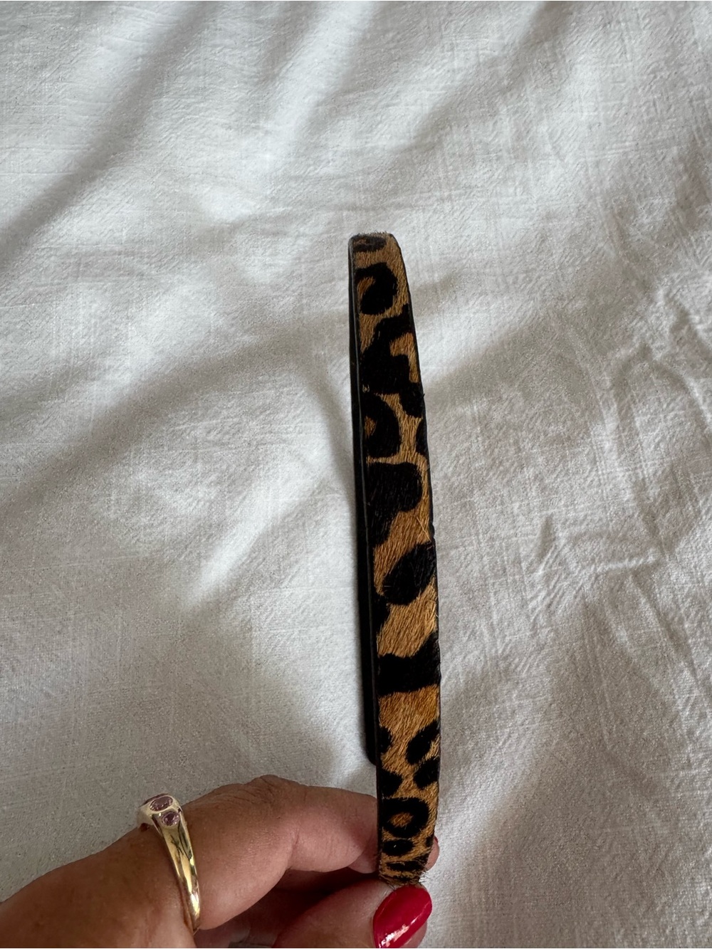 NWOT J. Crew Horse Hair Leopard Print Hairband in Brown and Black